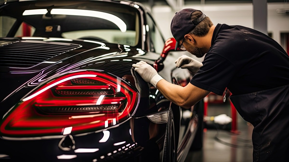 car body being repaired at collision repair center